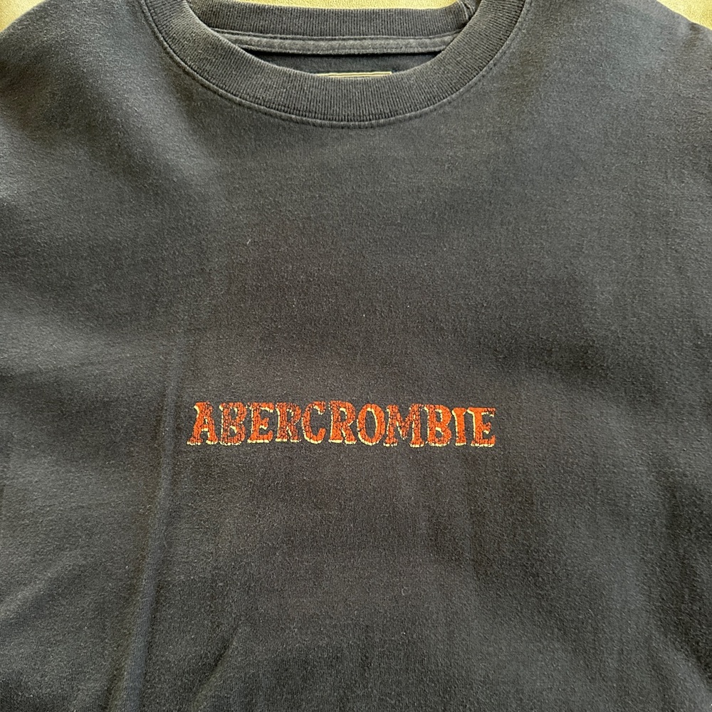 Vintage Abercrombie & Fitch Navy Blue Costa Rica Short Sleeve T Orange Logo XL